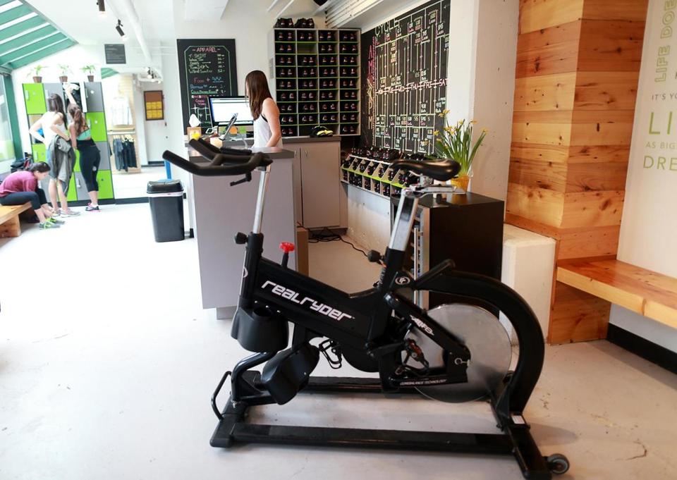 A RealRyder in the lobby of Turnstyle Cycle in Cambridge.